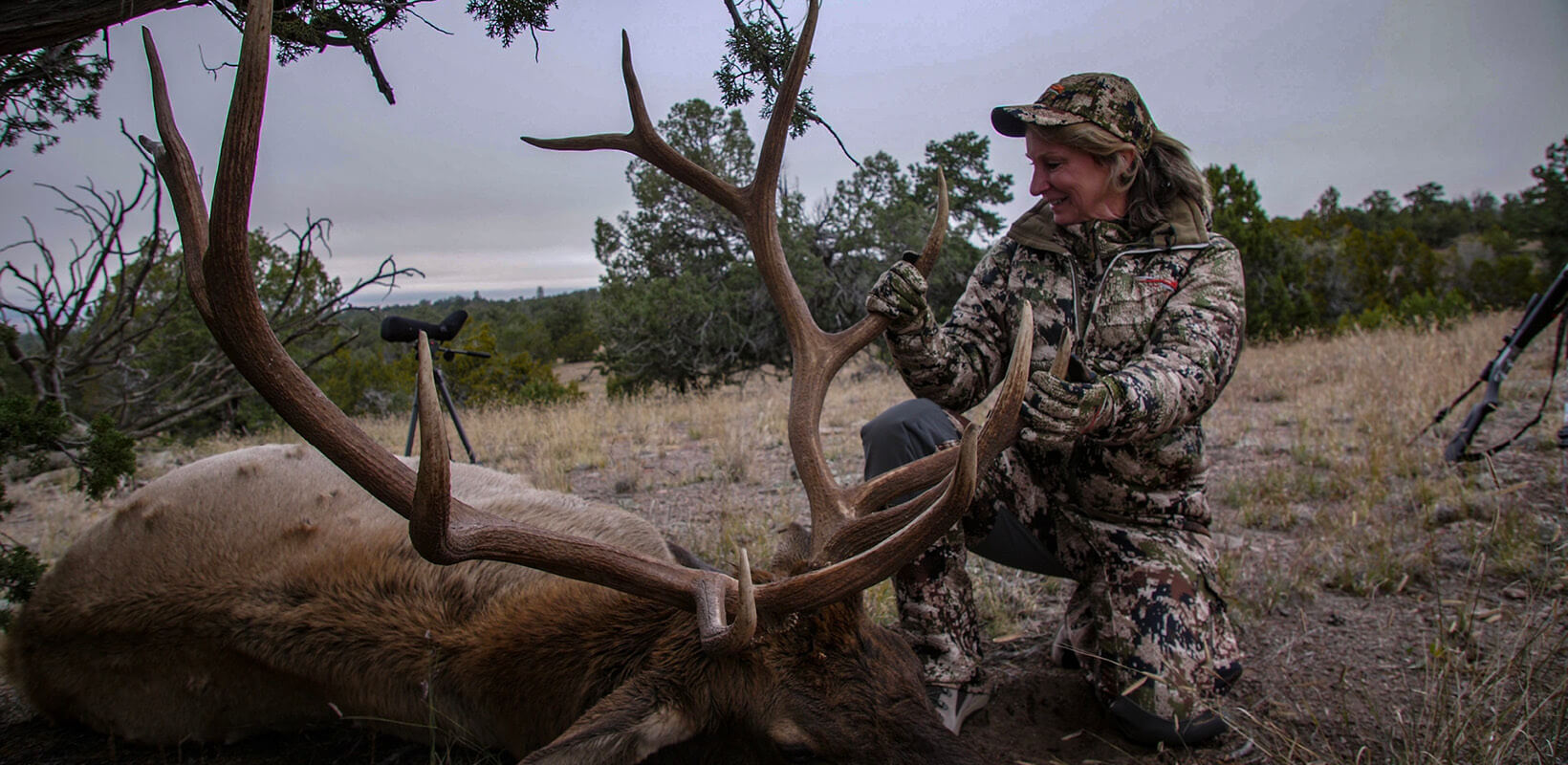 Woman with elk